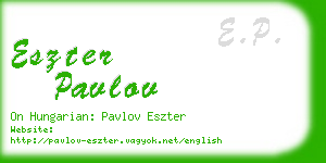 eszter pavlov business card